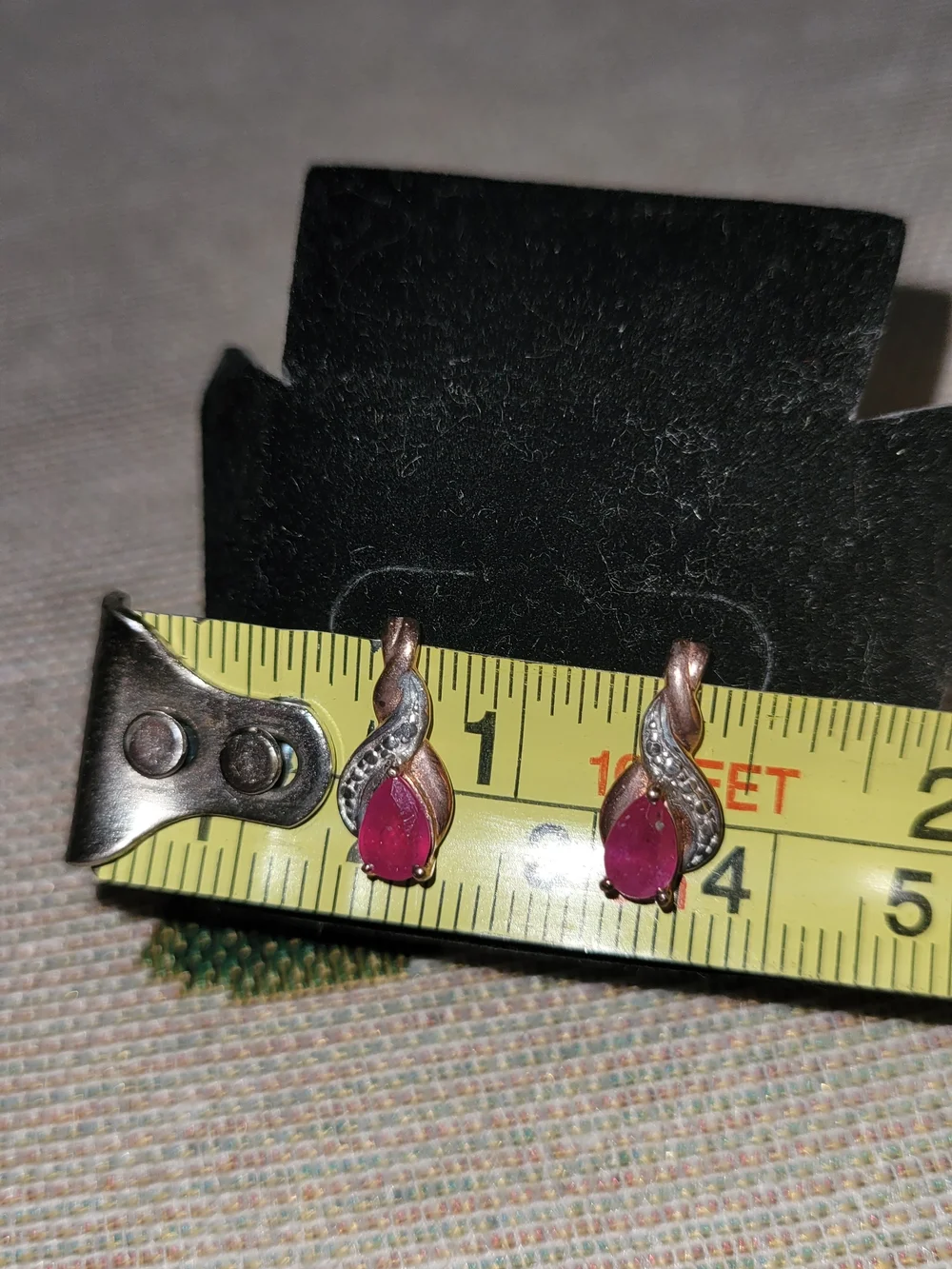 Elegant Ruby Teardrop Earrings in Sterling Silver